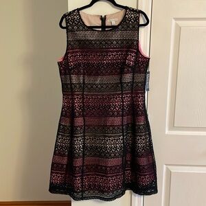 Pink and black dress